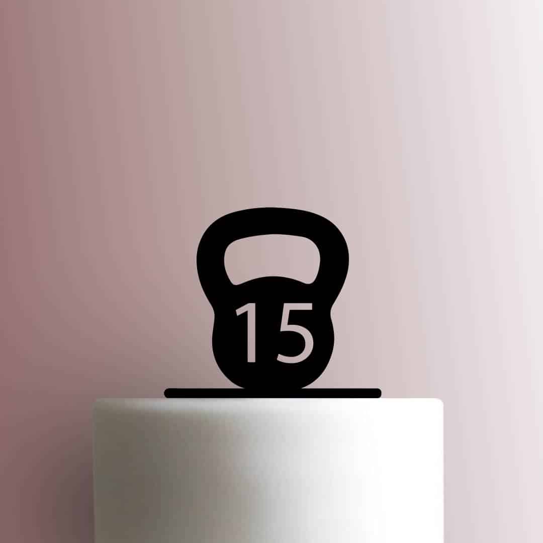 Custom Kettlebell Number - Acrylic Cake Topper