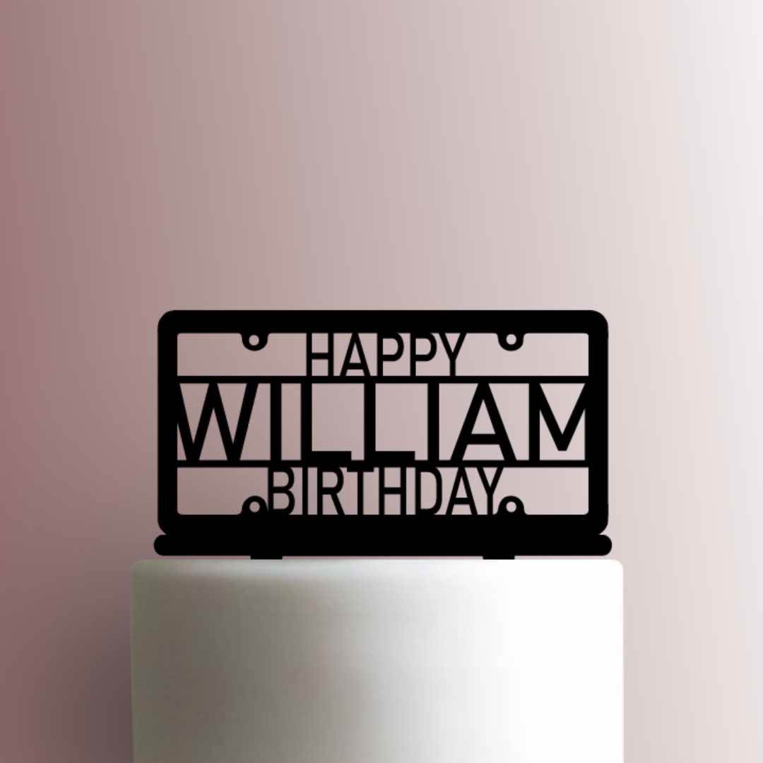 Custom License Plate Name - Acrylic Cake Topper