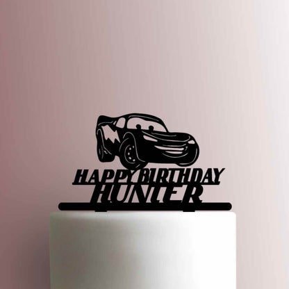 Custom Lightning McQueen Happy Birthday Name - Acrylic Cake Topper