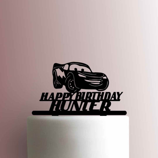 Custom Lightning McQueen Happy Birthday Name - Acrylic Cake Topper