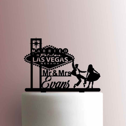 Custom Married in Fabulous Las Vegas Sign Name - Acrylic Cake Topper