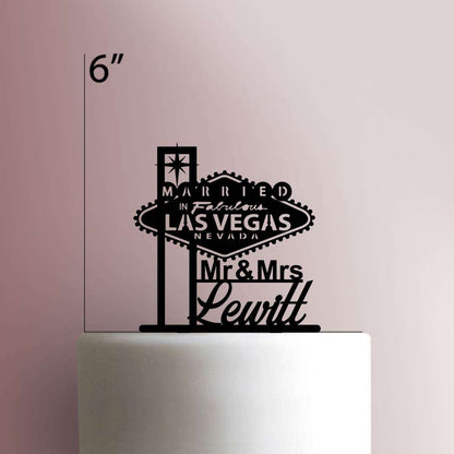 Custom Married in Fabulous Las Vegas Wedding- Acrylic Cake Topper