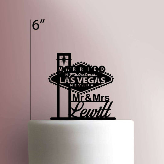 Custom Married in Fabulous Las Vegas Wedding- Acrylic Cake Topper