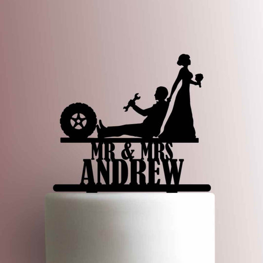 Custom Mechanic Wedding Name - Acrylic Cake Topper