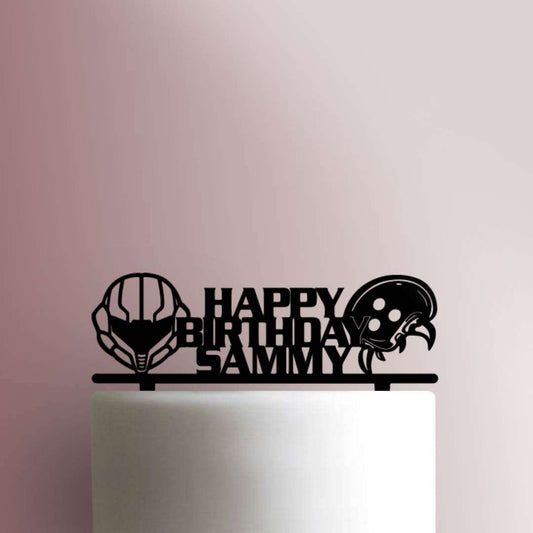 Custom Metroid Happy Birthday- Acrylic Cake Topper