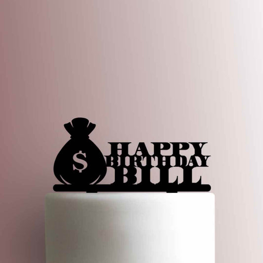 Custom Money Bag Happy Birthday Name - Acrylic Cake Topper