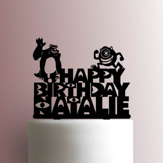 Custom Monsters Inc Happy Birthday - Acrylic Cake Topper