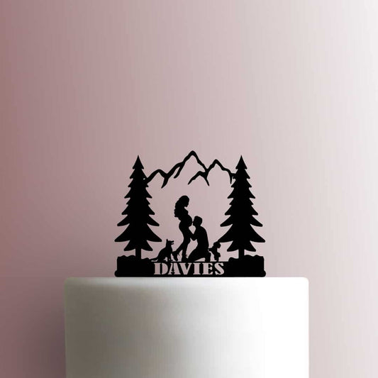 Custom Mountain Pregnant Name - Acrylic Cake Topper