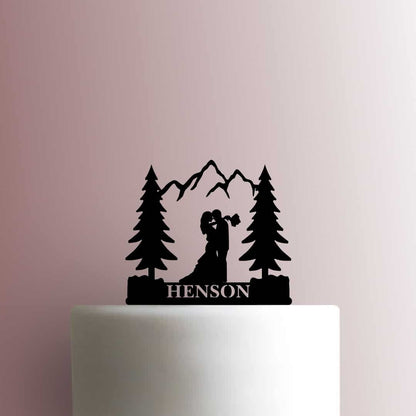 Custom Mountain Wedding Name - Acrylic Cake Topper
