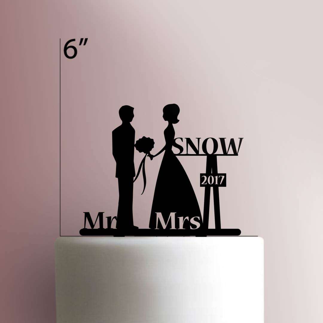 Custom Bride and Groom Name Year- Acrylic Cake Topper