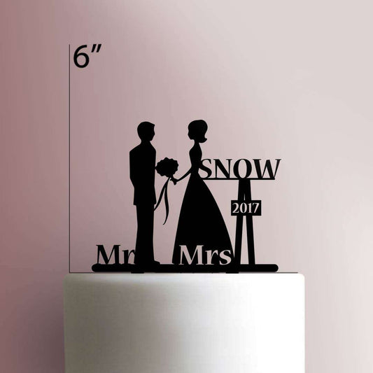 Custom Bride and Groom Name Year- Acrylic Cake Topper
