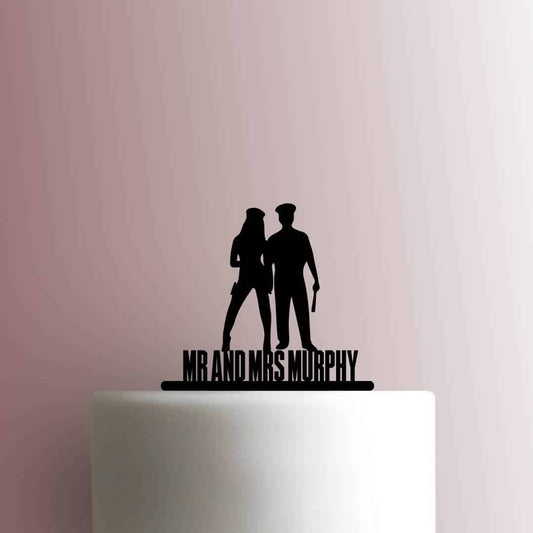 Custom Mr and Mrs Police Couple Name - Acrylic Cake Topper