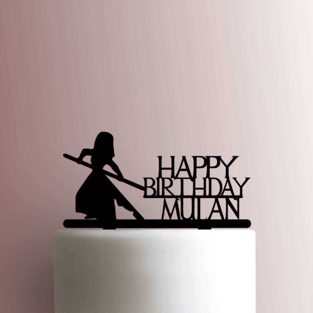 Custom Mulan Happy Birthday Name - Acrylic Cake Topper