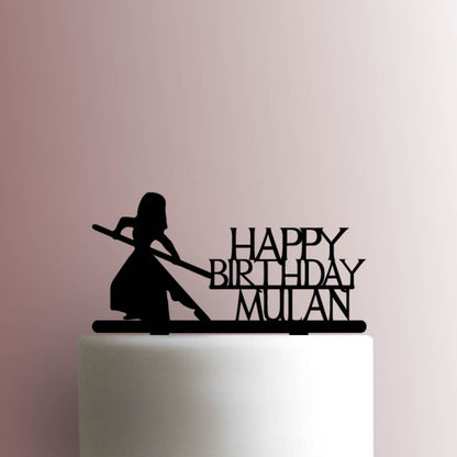 Custom Mulan Happy Birthday Name - Acrylic Cake Topper