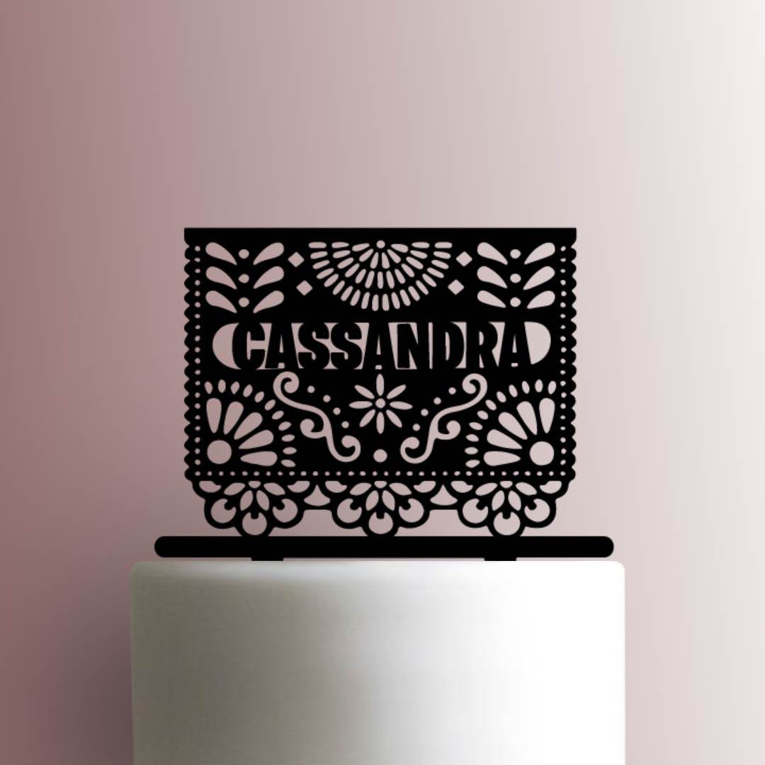 Custom Papel Picado Name - Acrylic Cake Topper