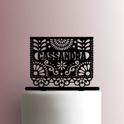 Custom Papel Picado Name - Acrylic Cake Topper