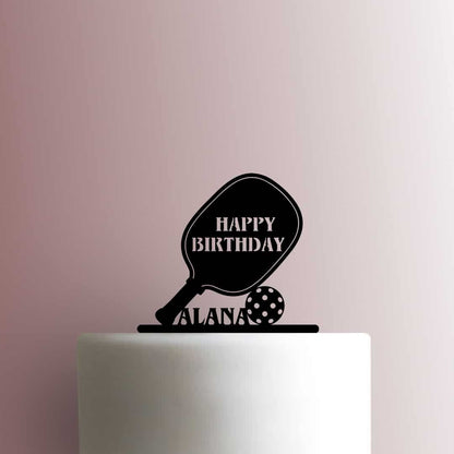 Custom Pickleball Happy Birthday Name - Acrylic Cake Topper