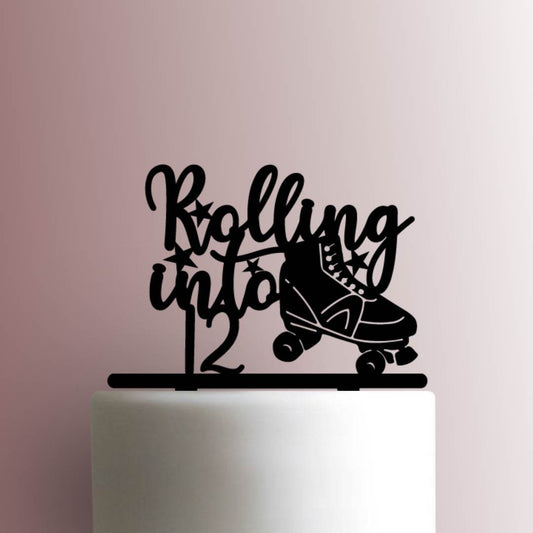 Custom Roller Skate Rolling Into Age - Acrylic Cake Topper