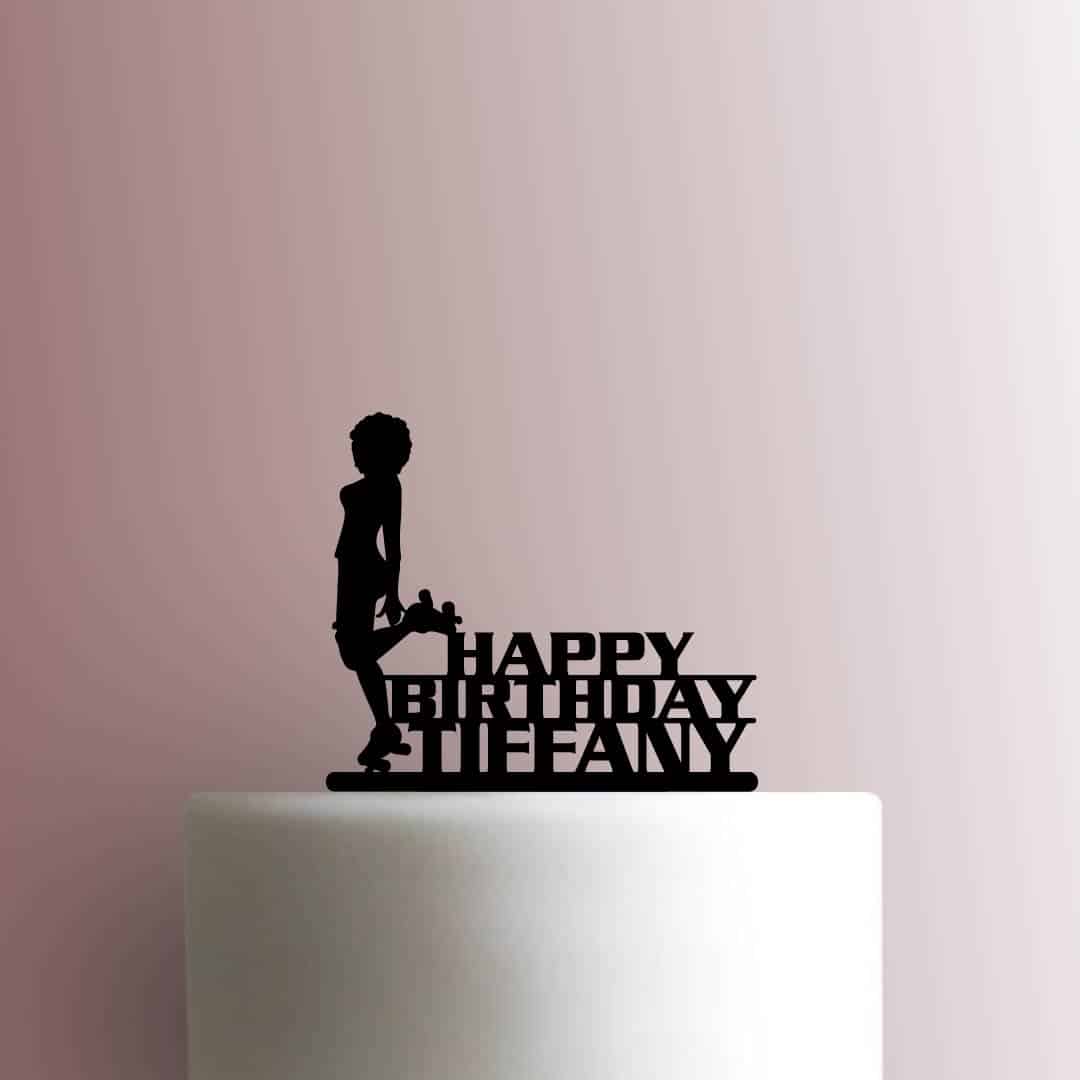 Custom Roller Skater Happy Birthday Name - Acrylic Cake Topper