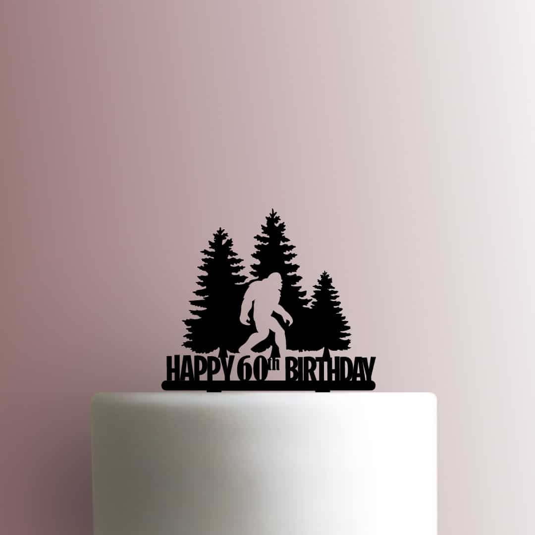 Custom Sasquatch Happy Birthday Age - Acrylic Cake Topper