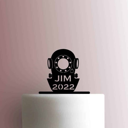 Custom Scuba Diver Name and Year - Acrylic Cake Topper