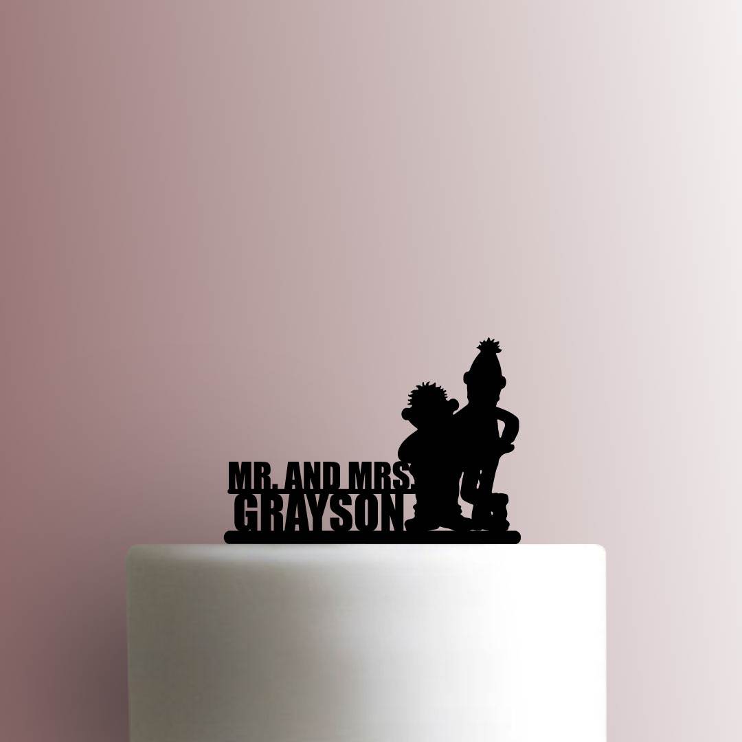 Custom Sesame Street ? Bert and Ernie Wedding Name - Acrylic Cake Topper