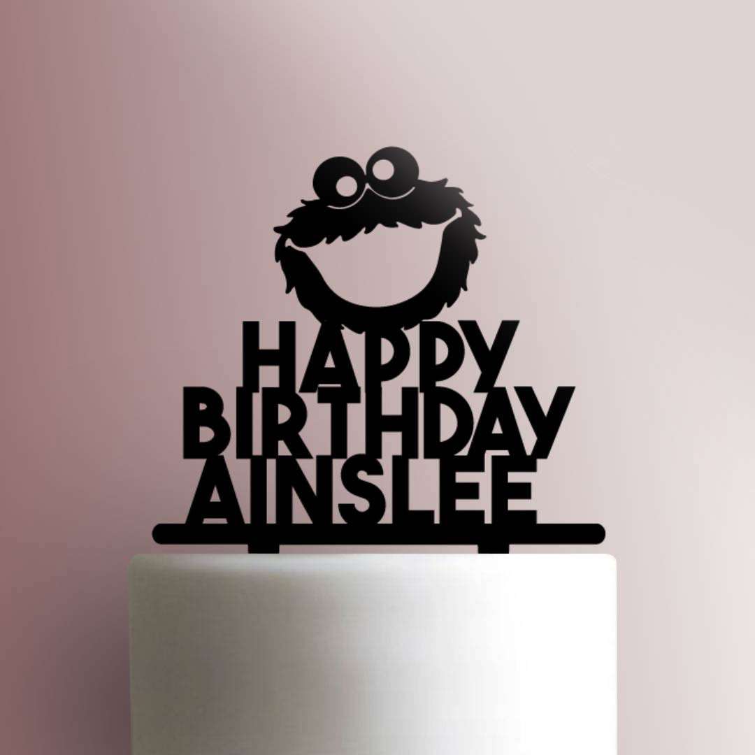 Custom Sesame Street ? Cookie Monster- Acrylic Cake Topper