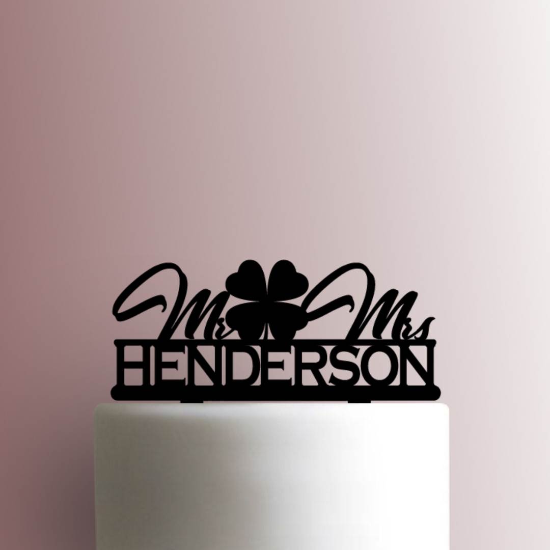 Custom Shamrock Wedding Name - Acrylic Cake Topper