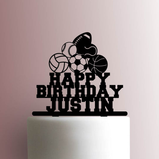 Custom Sports Balls Name - Acrylic Cake Topper
