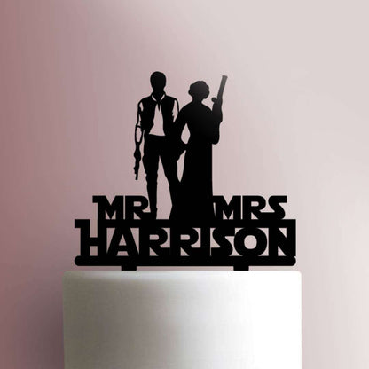 Custom Star Wars Han and Leia Wedding- Acrylic Cake Topper