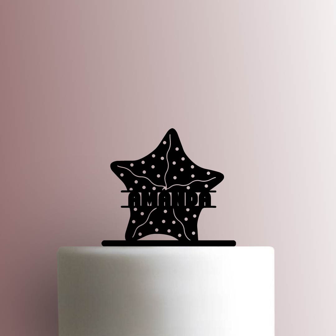 Custom Starfish Name - Acrylic Cake Topper