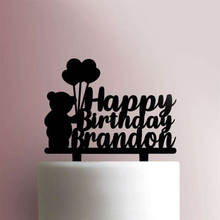 Custom Teddy Happy Birthday- Acrylic Cake Topper