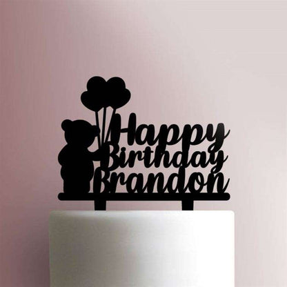 Custom Teddy Happy Birthday- Acrylic Cake Topper