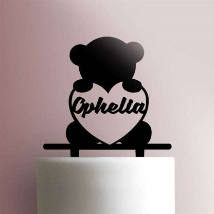 Custom Teddybear Heart- Acrylic Cake Topper