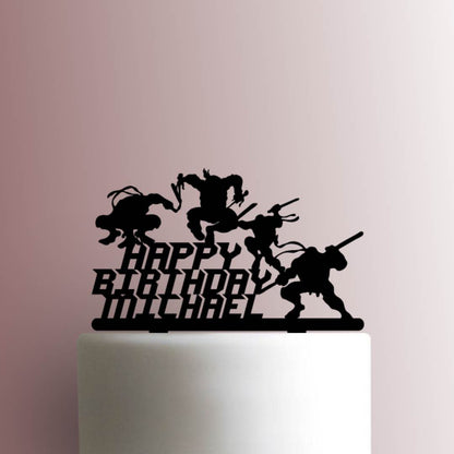 Custom Teenage Mutant Ninja Turtles Happy Birthday Name - Acrylic Cake Topper