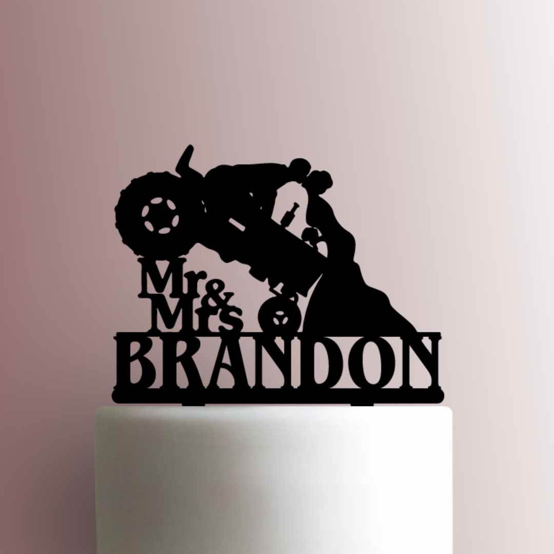 Custom Tractor Wedding Name - Acrylic Cake Topper