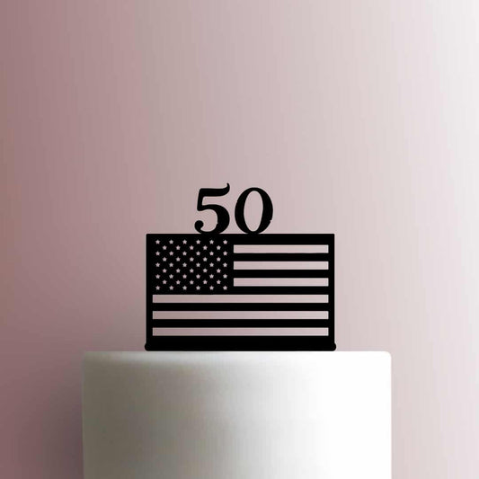 Custom USA American Flag Age - Acrylic Cake Topper