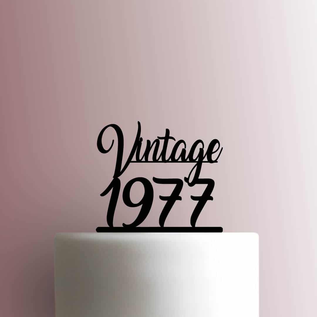 Custom Vintage Year - Acrylic Cake Topper