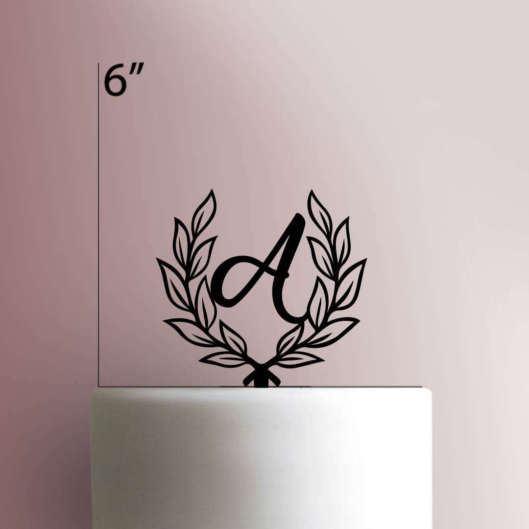 Custom Wreath Initial- Acrylic Cake Topper