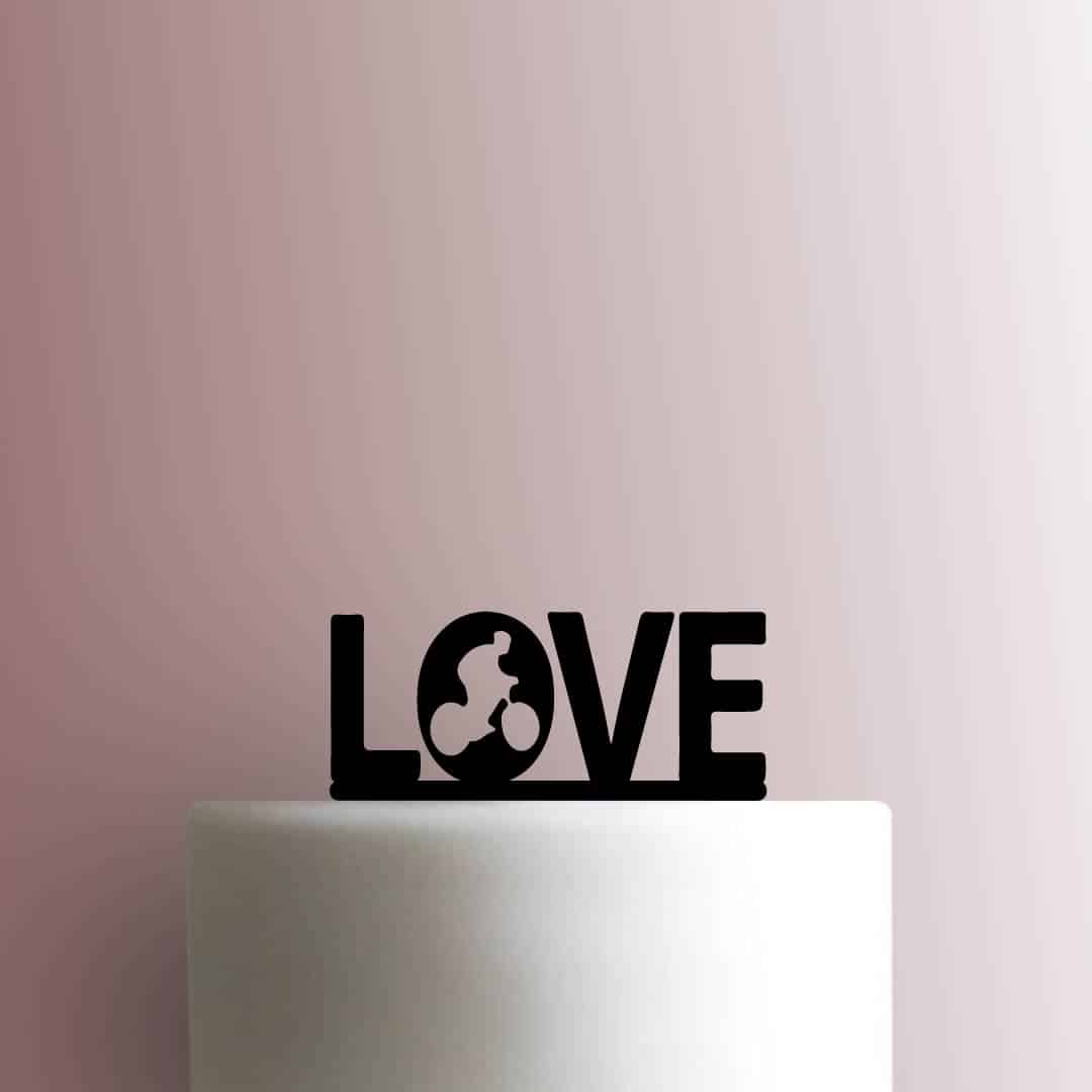 Cycling Love - Acrylic Cake Topper