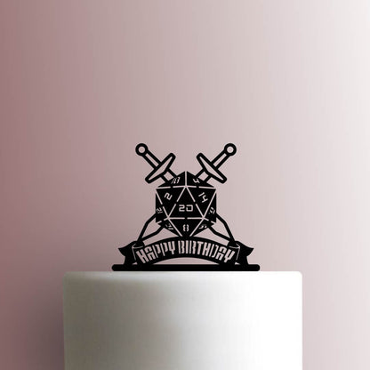 D20 Happy Birthday - Acrylic Cake Topper