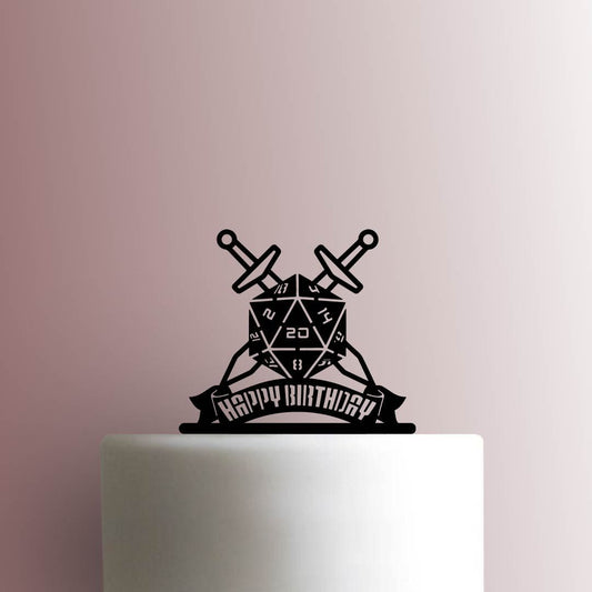 D20 Happy Birthday - Acrylic Cake Topper