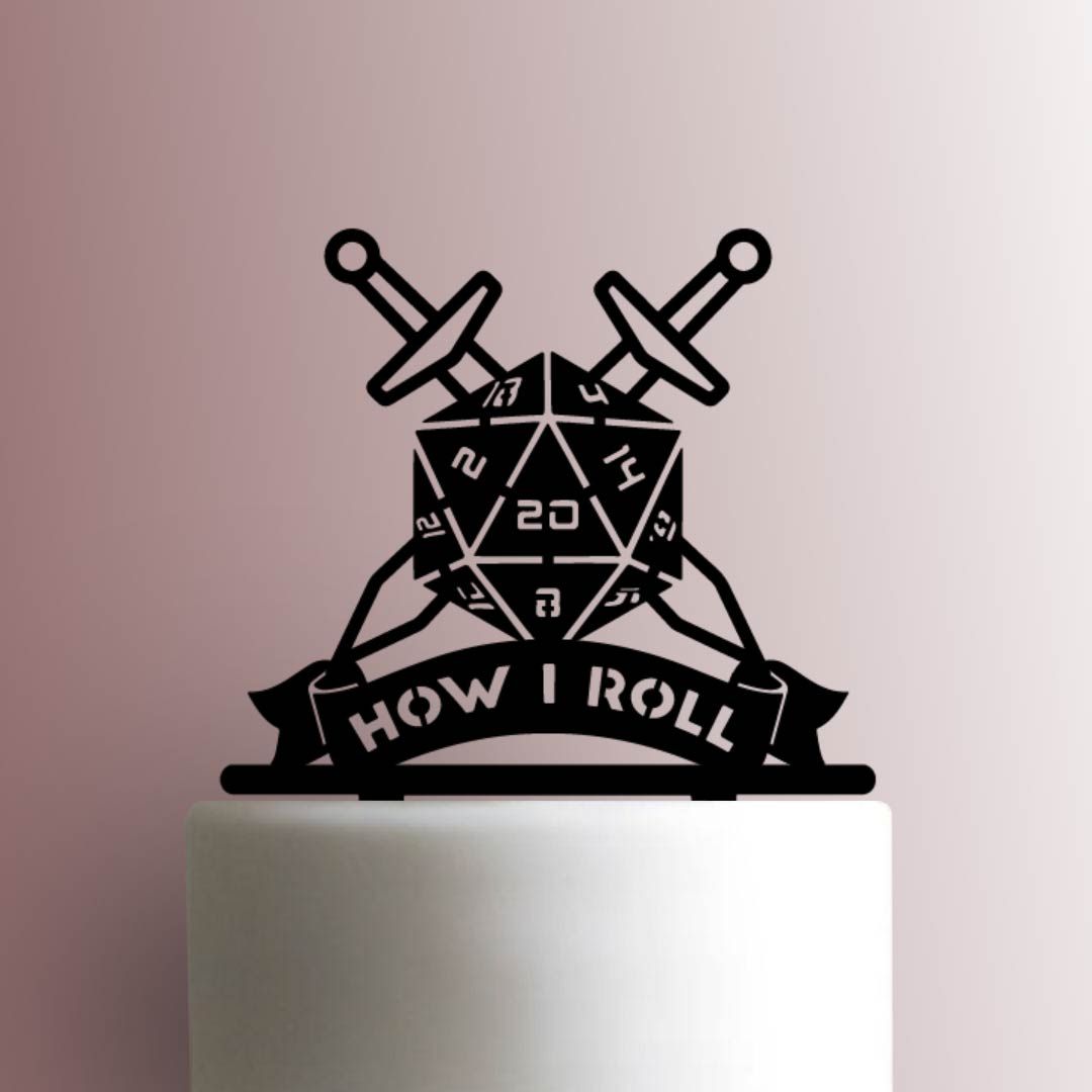 D20 How I Roll - Acrylic Cake Topper