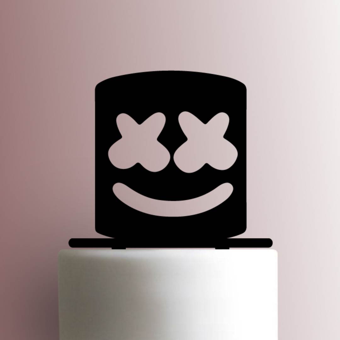 DJ Marshmello Head - Acrylic Cake Topper
