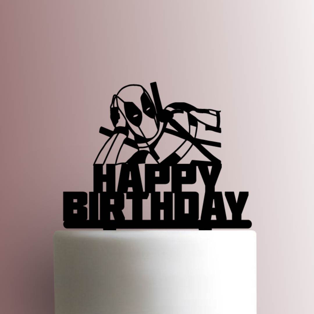 Deadpool Happy Birthday - Acrylic Cake Topper