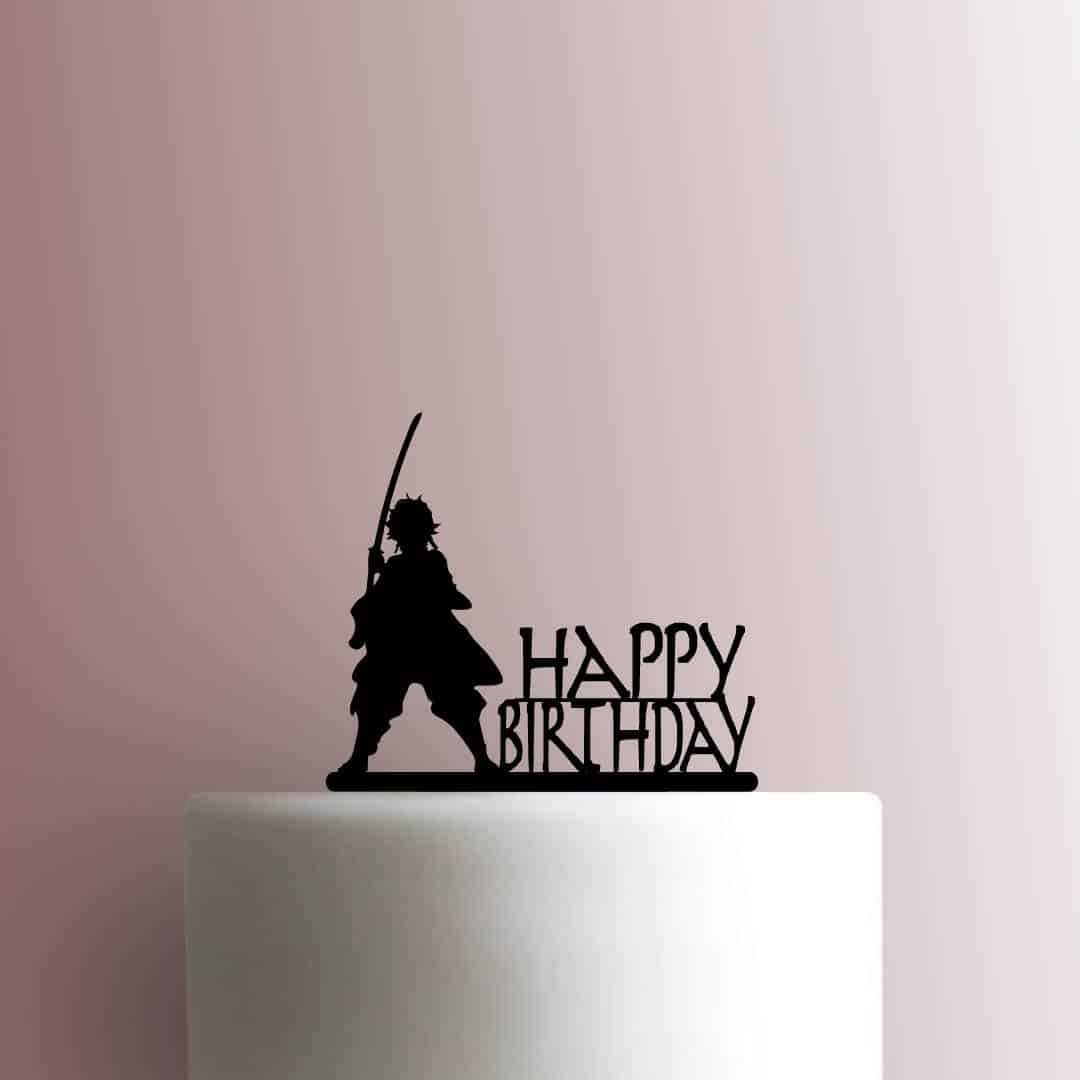 Demon Slayer Happy Birthday - Acrylic Cake Topper