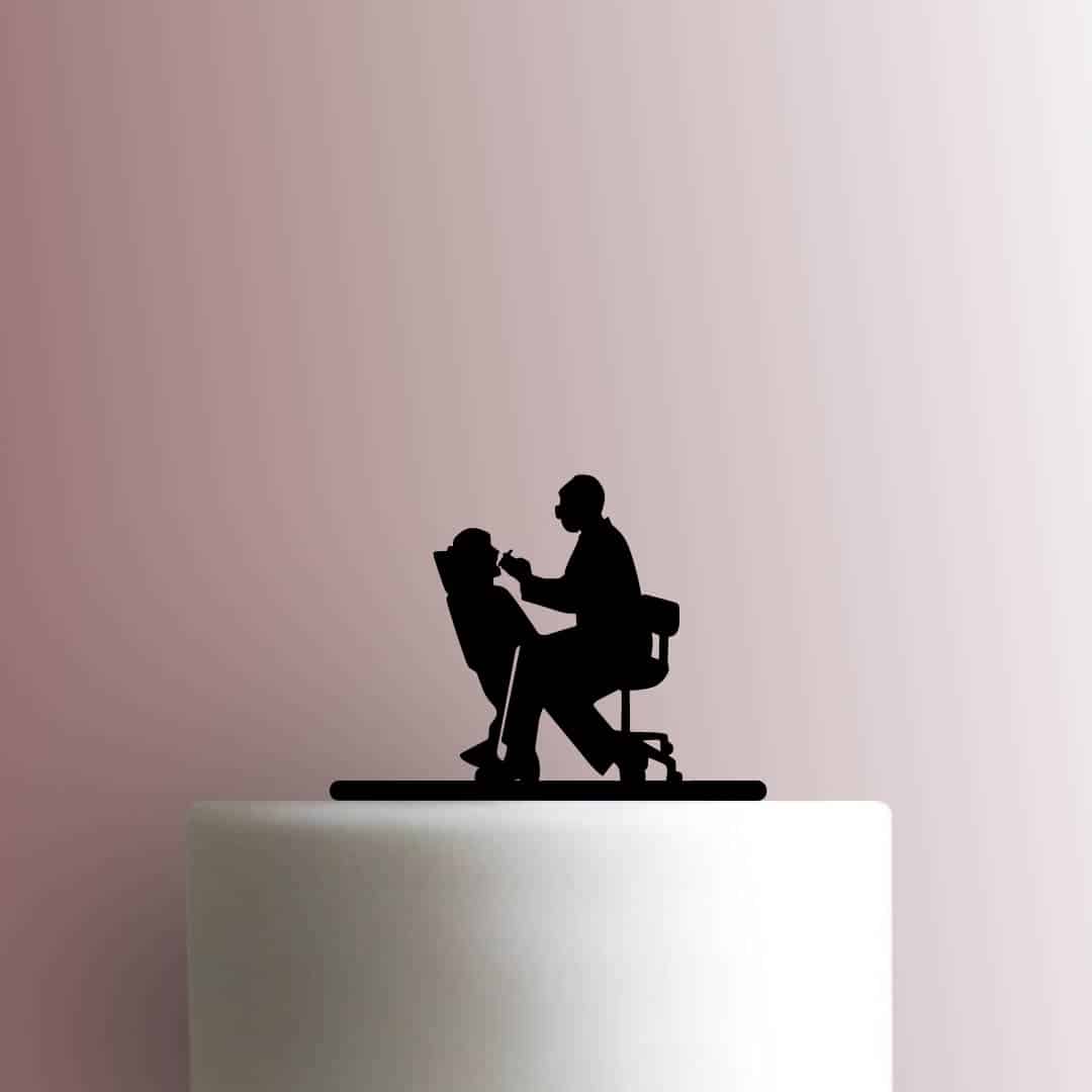 Dentist Checking Teeth - Acrylic Cake Topper
