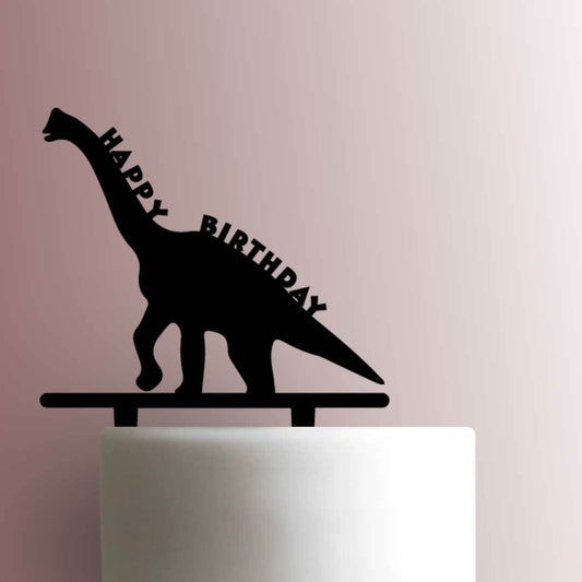 Dinosaur ? Brontosaurus Happy Birthday - Acrylic Cake Topper