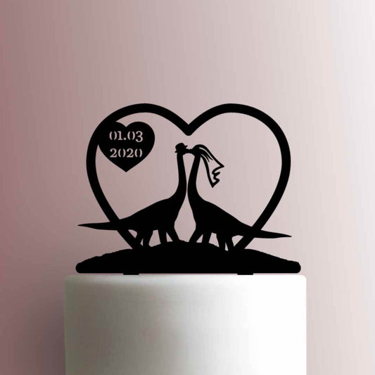 Dinosaur ? Custom Brontosaurus Wedding Date - Acrylic Cake Topper
