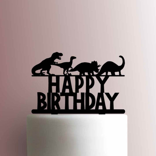 Dinosaur Happy Birthday - Acrylic Cake Topper
